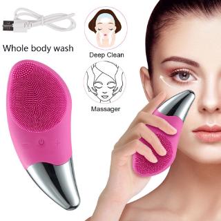 💖Ready Stock💖 USB Electric Face Ultrasonic silicon brush wash cleansing Deep Exfoliate Face Machine