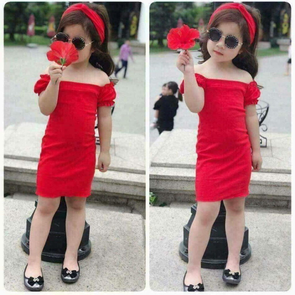 Girls Formal 1 Piece Straight Dress Off Shoulder Trendy Summer Collection Shopee Singapore