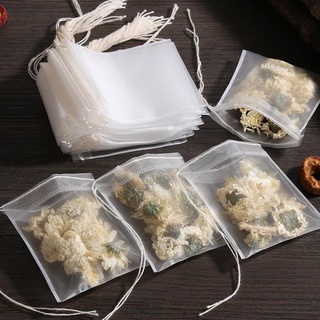 50 Pcs Disposable Filter Bags For Tea Infuser Food Grade Non-woven Fabric Spice Filters With String Seal