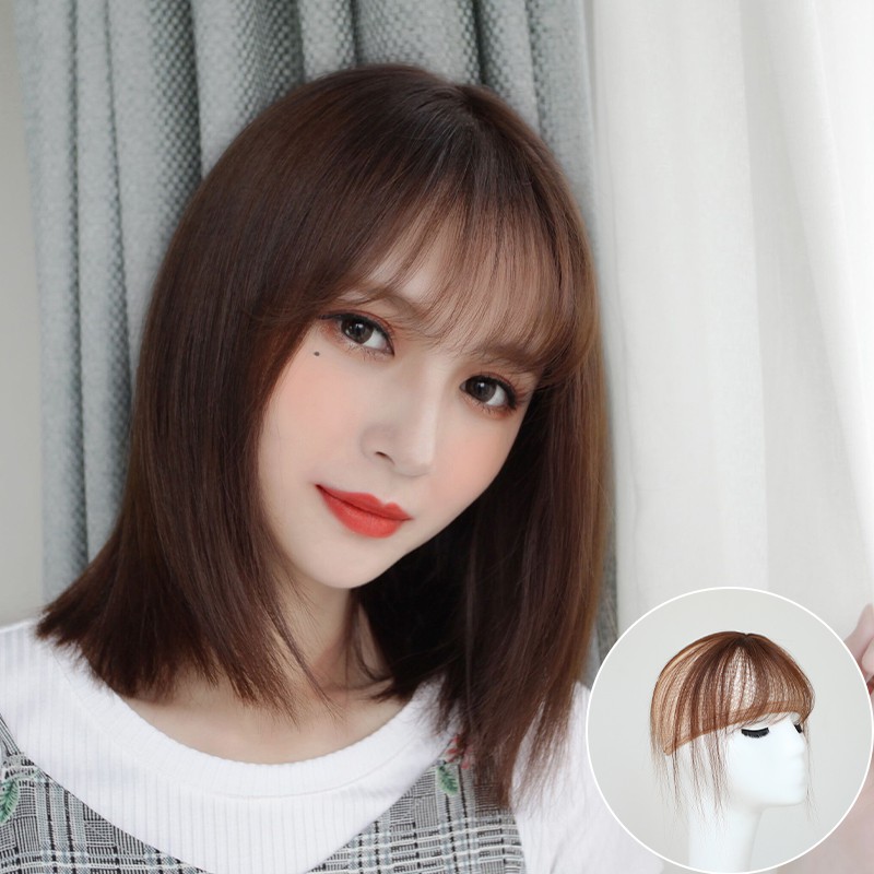 Wig3d Air Liu Hai Wig Female Natural Real Hair Piece Thin