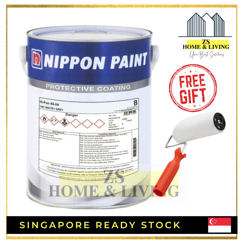 Nippon Paint Epoxy Top Coating w/ Hardener HI-PON 40-04 (4Litre ...