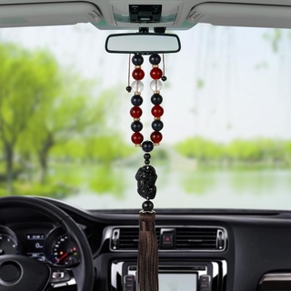 TOPOB Car Rear View Mirror Pendant Car Pendant Rearview Mirror Hanging Ornament Buddha Beads Replica Crystal Ball Lucky Charm Pendant Hangings Auto Interior 