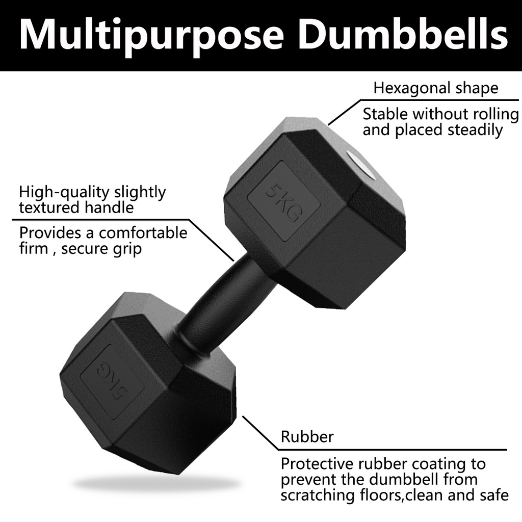 Dumbbells 5kg 10kg 20kg PVC Non-slip Dumbbells For Men And Women Arm Exercise Household Fitness