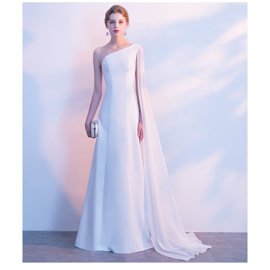 toga style wedding dress