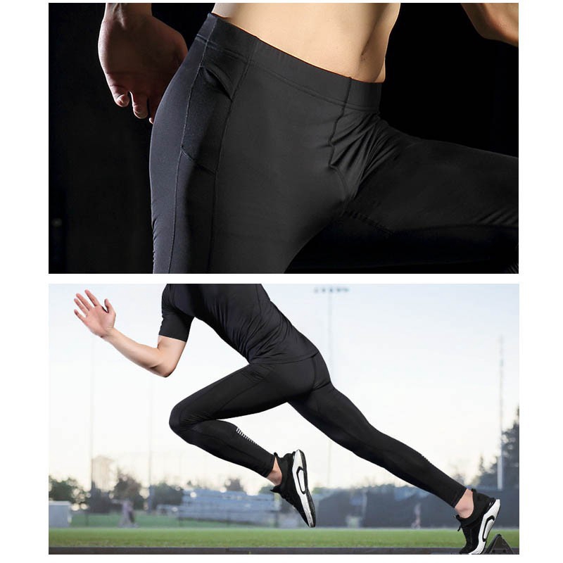 Ready Stock Men Fitness Compression Quick Drying Reflective Leggings Fitness Long Pants Shopee Singapore