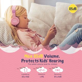 Mpow BH385 Kids Over-Ear Headphones – Pink – Wired With Microphone – Foldable
