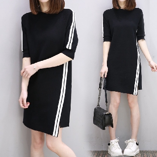 women's short sleeve black dress