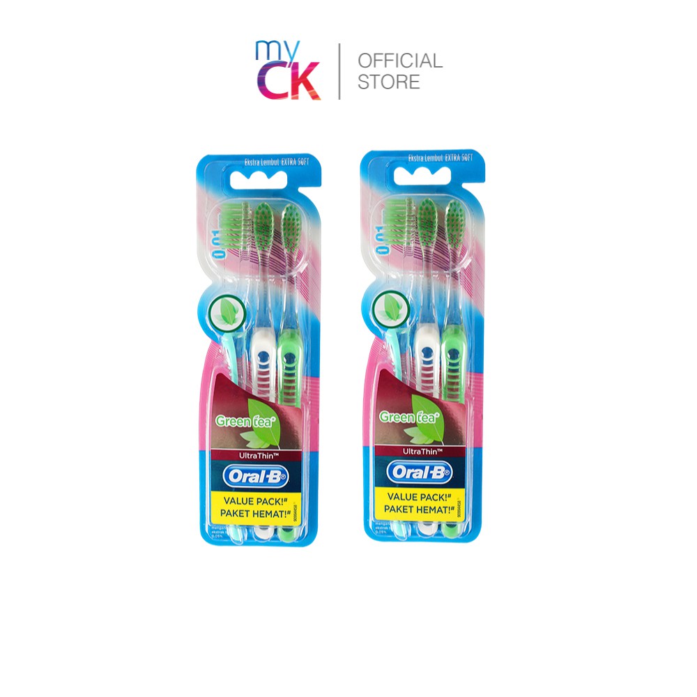 (Bundle Of 2) Oral B Ultrathin Green Tea Toothbrush Extra Soft 3's ...