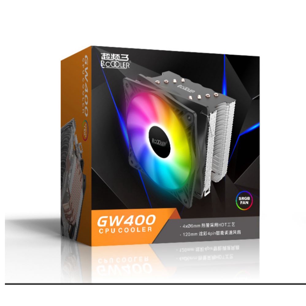 PCCOOLER 4 heatpipes cpu cooler PALADIN 400 TDP 200W Airflow 81CFM Large 130MM cooling fan Intel