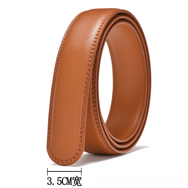 Image of 3.0cm 3.5cm Wide Without Buckle Automatic Buckle Men's Belt Genuine Cowhide Leather  Belt for Men's Strap for Auto Slide Buckle(No Buckle) #7