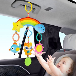 Baby Animal Car Hanging Plush Rattles Toys Appease Doll Developmental Rattles Toy Baby Teether Soothing Toy Bed Hanging