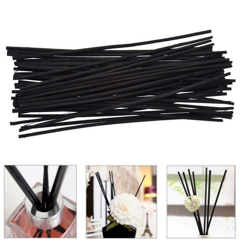 50Pcs Black Fragrance Oil Reed Diffuser Reed Replacement Stick Home Decor Setfor Homes and Offices