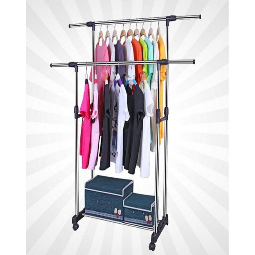 Rak Pengering Pakaian Rak Sangkut Baju Stainless Steel Cloth Hanger And ...