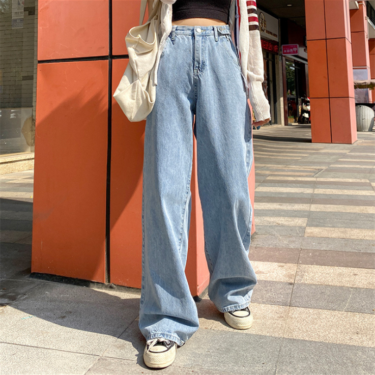 women's straight leg baggy jeans