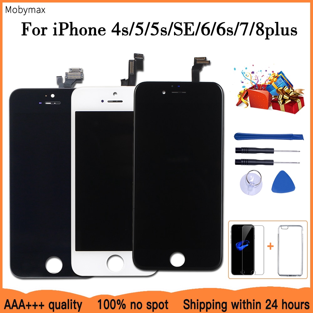 a Lcd Display For Iphone 6 7 8 6s Plus Touch Screen Replacement For Iphone 5 5c 5s Se No Dead Pixel Tempered Glass Tools Tpu Shopee Singapore