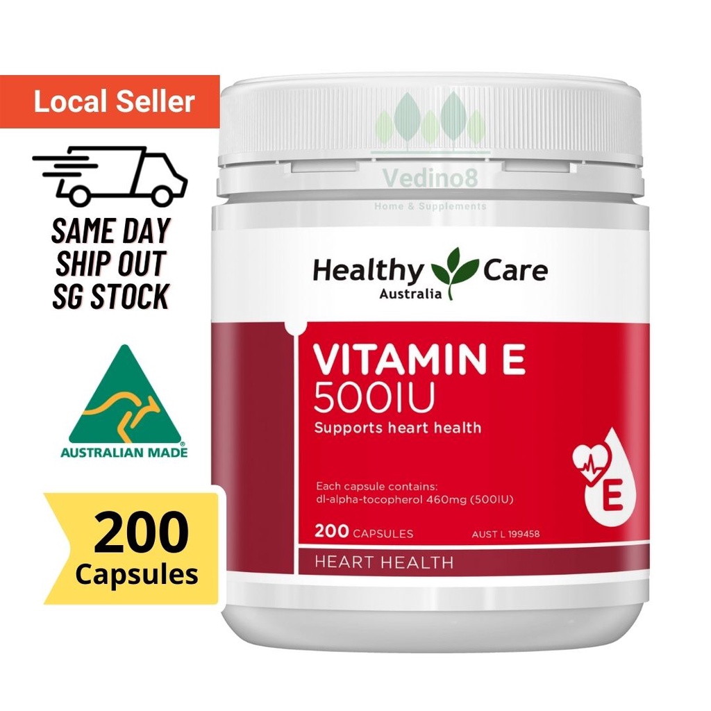 Healthy Care Vitamin E 500IU 200 / 1000IU 120 Capsules Made in