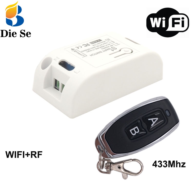 Smart Relay Wifi Wireless Switch and 433Mhz RF Remote Control Via IOS
