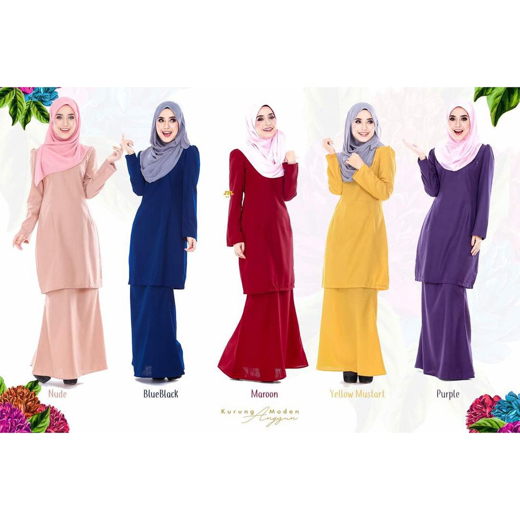  Baju  Kurung  Moden  Cotton  Menyusu Kurung  Anggun 