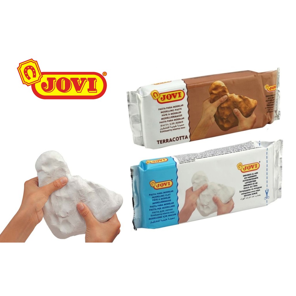JOVI Terracotta/White Air Dry Modelling Hardening Clay 500g / 1KG
