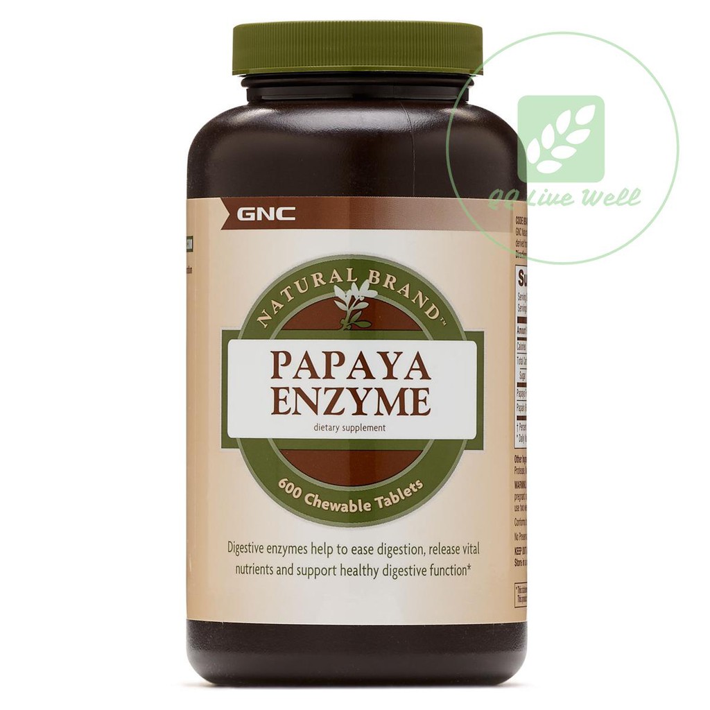 GNC Natural Brand Papaya Enzyme 600 Tablets | Shopee Singapore