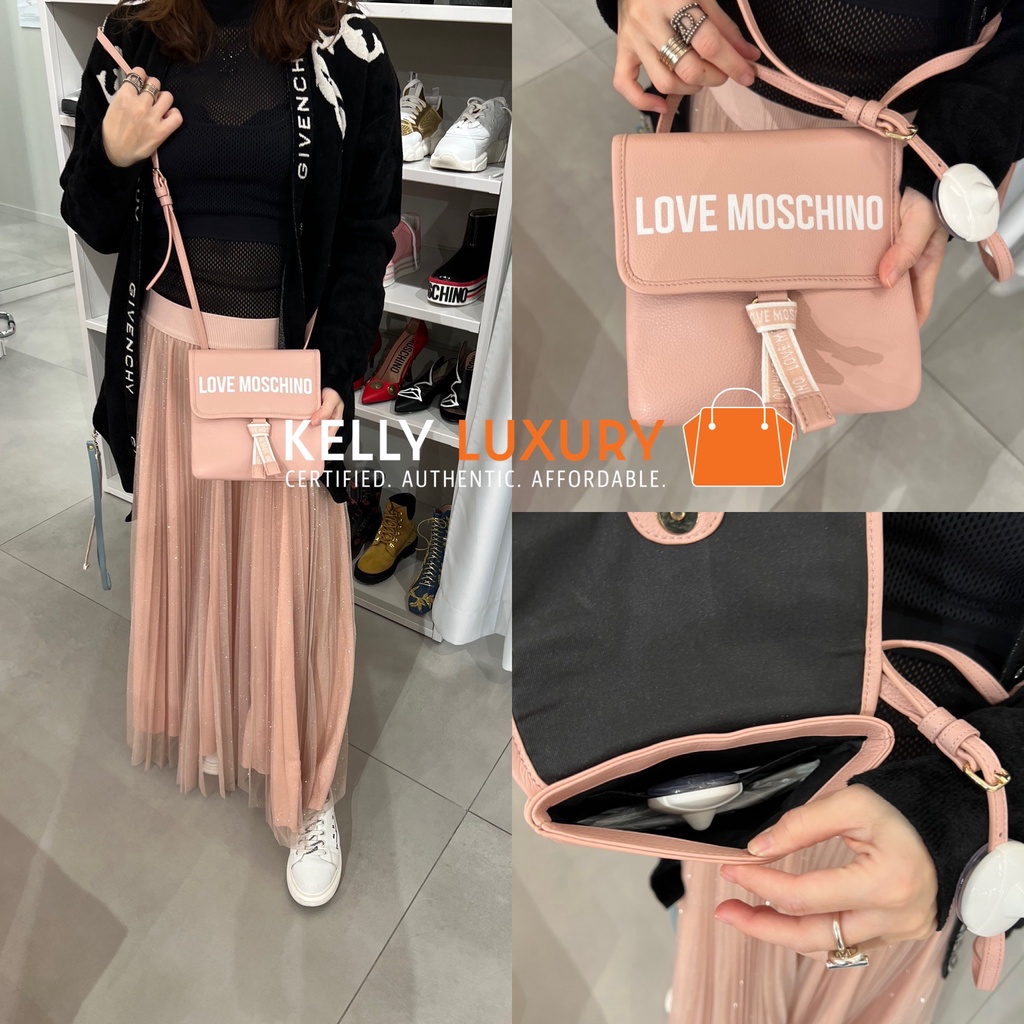 [PreOrder] Love Moschino Leather Sling Bag Pink [Evoucher, Ships in 40