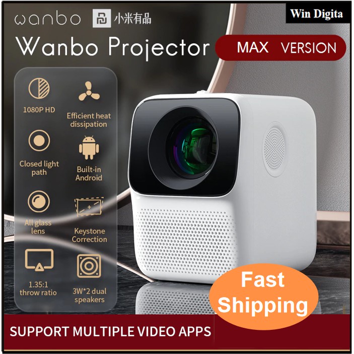 Wanbo TT Projector 1080P Portable Projector Mini Home Theater Projector