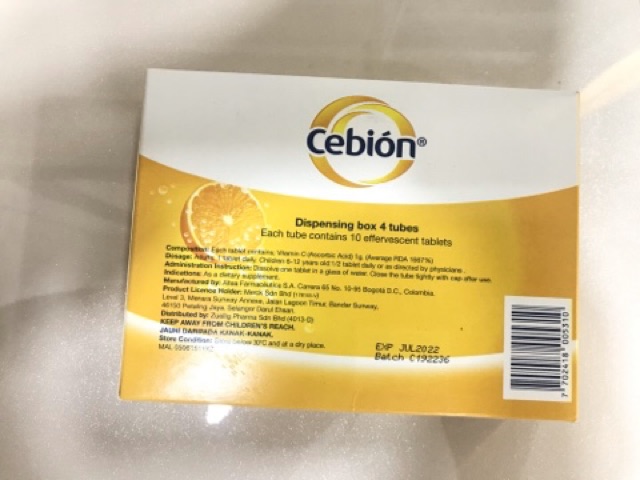 Cebion Vitamin C Effervescent Tablets 1000mg 1 Tubes 8 Tubes Orange Flavour Kelebihan Cebion Vit C Exp 05 22 Shopee Singapore