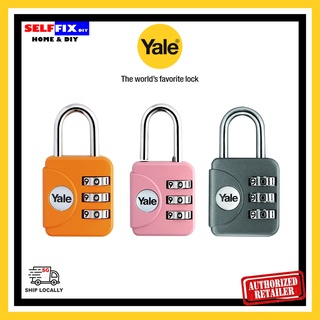 Yale YP1/28/121/1 - Orange / Pink / Grey Luggage Pad Lock - 28mm 3-Digit Combination Padlock (Bag Lock)