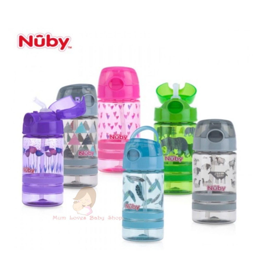 nuby drinking bottle with straw