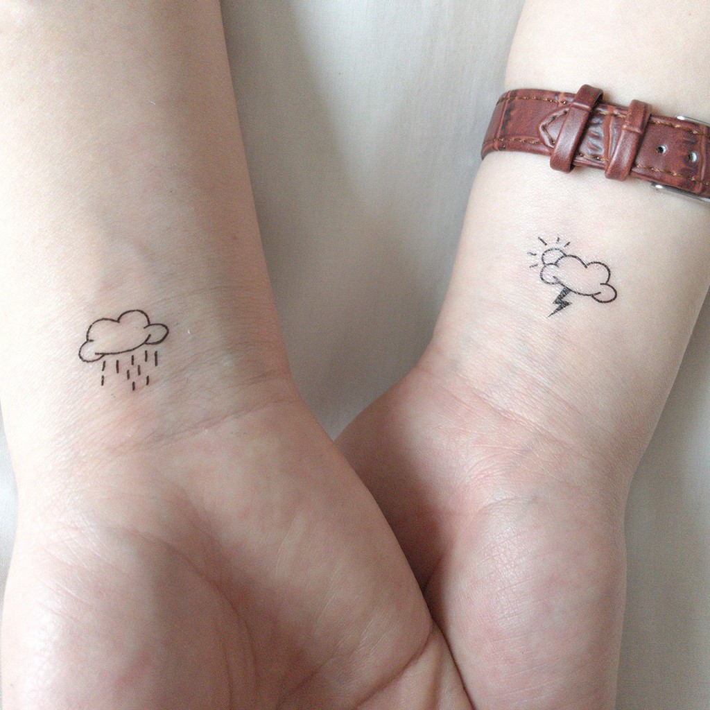 ☁Cloud Sun Cute Tattoo Stickers Funny Temporary Tattoo | Shopee Singapore