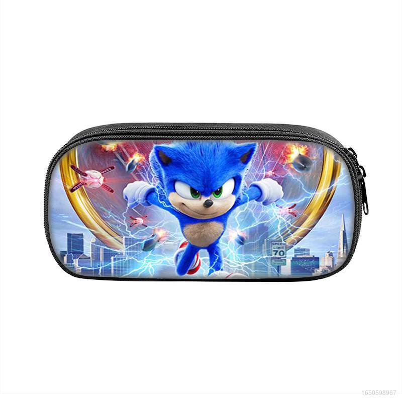 Kid Sonic the Hedgehog Pencil case Kids Cartoon Pen Bag Students 3D ...