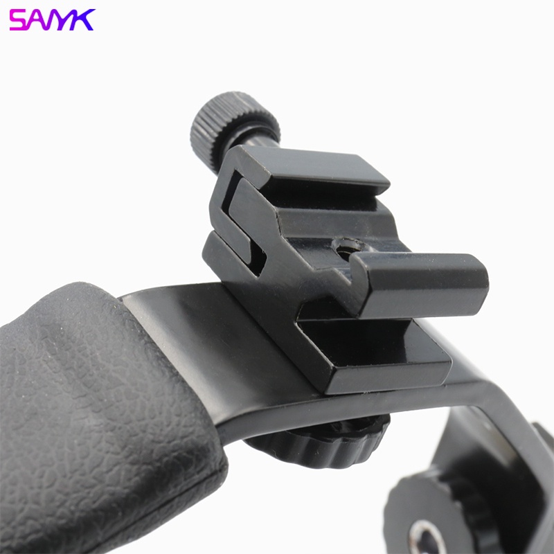 SANYK Metal L-shaped Mobile Phone Extension Stabilizer Bracket Vlog Video Live LED Fill Light Microphone Suitable for Mobile Phone SLR Camera DV Machine Action Camera