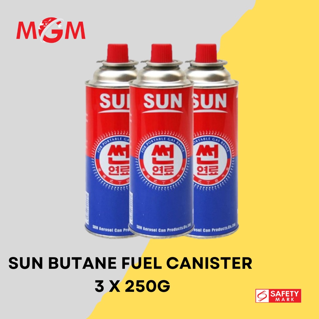 Sun Butane Fuel Canister 3 Bottles (Safety Mark) Shopee Singapore