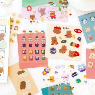 Mohamm 1Pcs Lovely Cartoon Cute Cross-Dressing Bear Series Decoration Sticker PVC Creative Stationary School Supplies