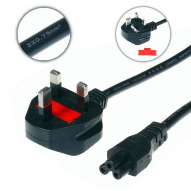 3 Pin UK Power Cord Cable for Laptop AC Adapter 1.2M Shopee Singapore