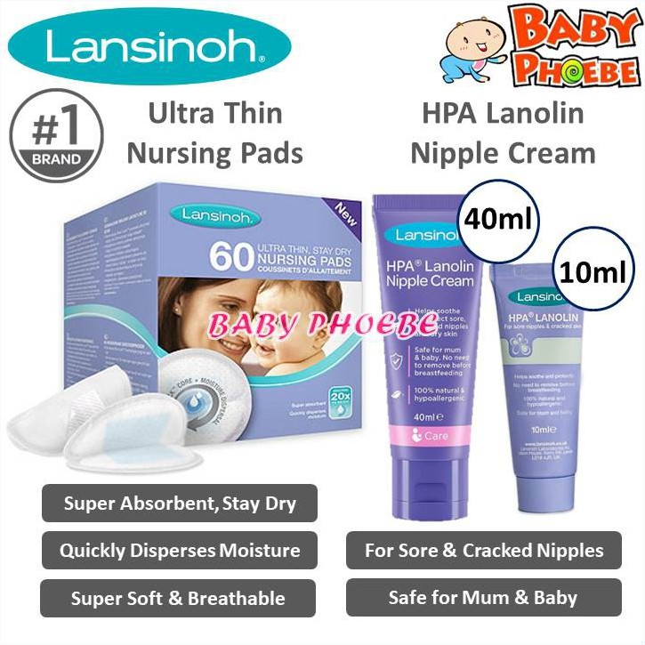 Shop Malaysia Lansinoh Hpa Lanolin Nipple Cream For Sore Cracked Nipples 10ml 40ml Ultra Thin Stay Dry Nursing Pad Pads 1pc Shopee Singapore