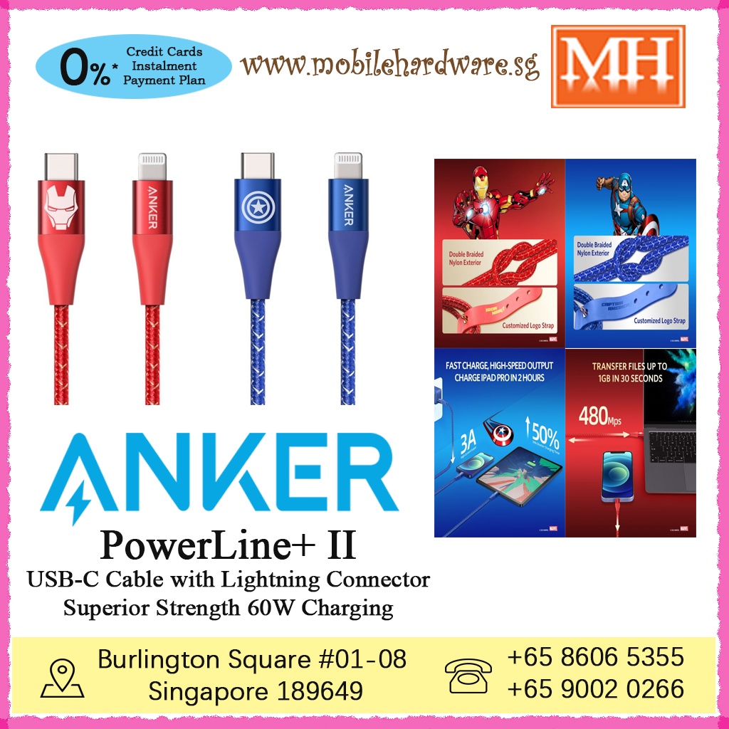 [Authentic] Anker Marvel 3ft/0.9m PowerLine+ II USBC Cable w
