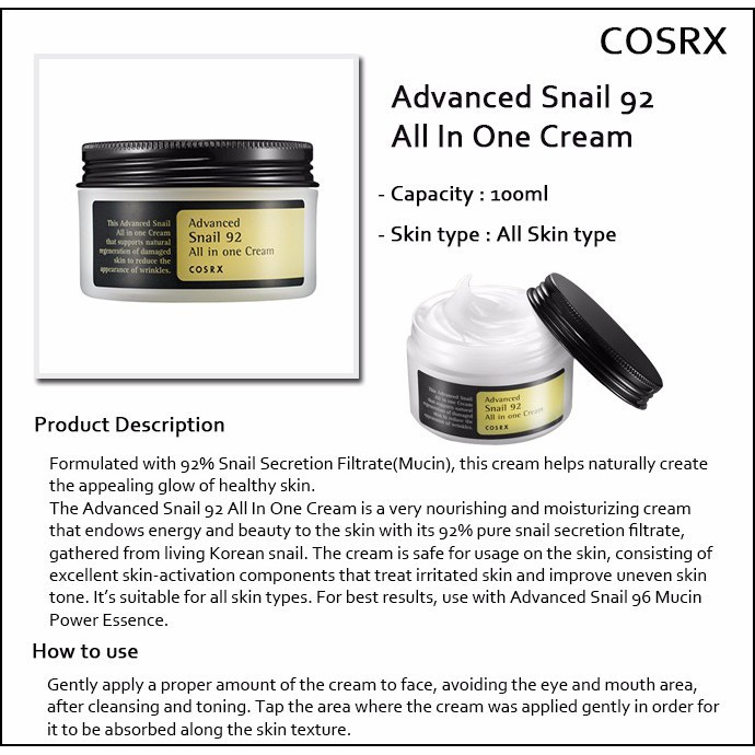 cosrx snail moisturizer review