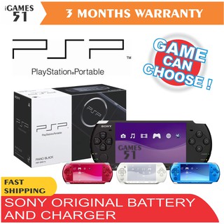 [Shop Malaysia] sony psp 3000 full set + memory card (full games) + original charger + pouch + crystal case + 1000 games to choose