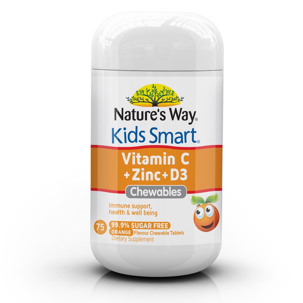 Nature's Way Kids Smart Vitamin C + Zinc + D 75 Chewable Tablets Aug