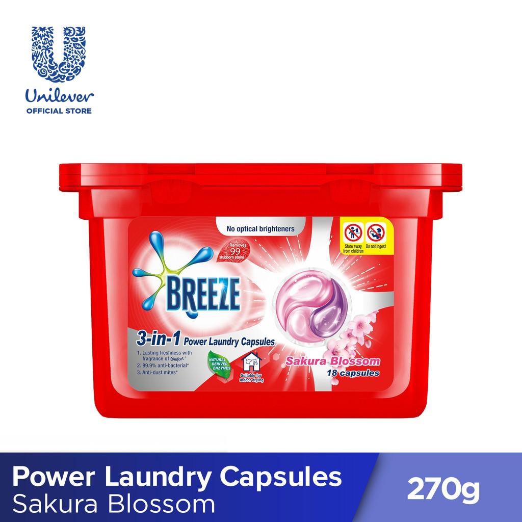 (Bundle of 6) Breeze Laundry Capsules 3in1 Power Laundry Capsules
