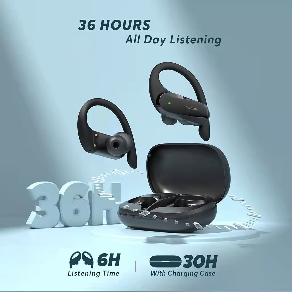 DACOM L19 Tws Sport Bluetooth Earphone Deep Bass True Wireless Earbuds IPX5 Waterproof Earpiece With Mic