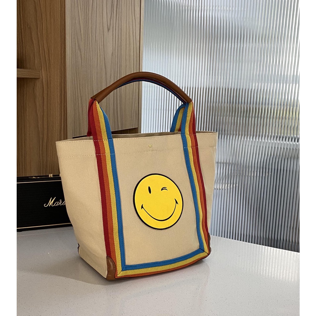 ANYA HINDMARCH❤️WINK SMILY LEATHER TOTE
