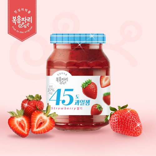 Korean Less sweet 45 Degree Strawberry Jam 350g by Bokumjari Less sweet ...