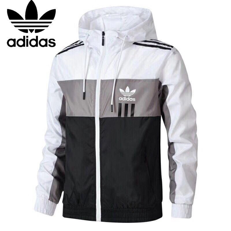 grey and white adidas jacket