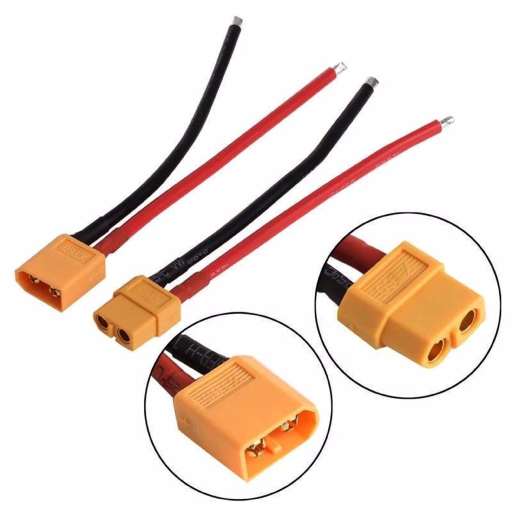 2pcs XT60 Male Female Connector Plug with 100mm 14AWG Silicone Cable Wire 10cm