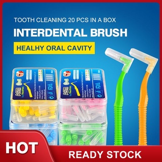 Image of ❥READY STOCK❥ Portable toothbrush 20PCS/BOX TEPE Angle Interdental Brushes Between Teeth–Braces Tooth Brush Cleaner Toothpick/Powerful and effective tooth cleaner [ito]