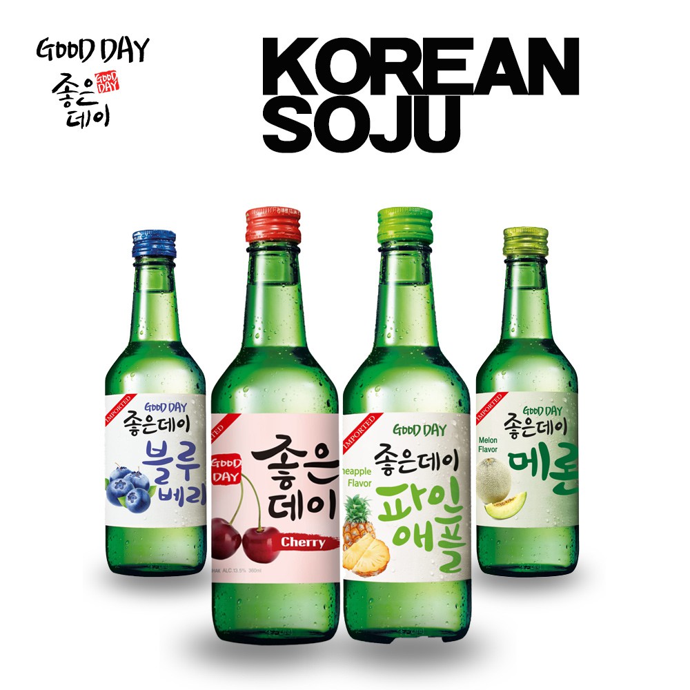 Good Day Soju X 5 Bottles 1 Each Blueberry Peach Melon Pineapple Citron Shopee Singapore