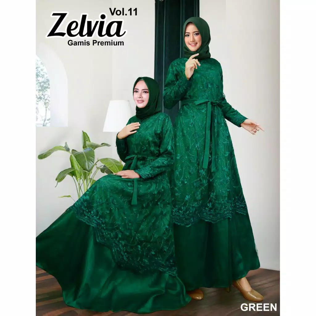 Pre Order Jubah Zelvia Maxi Dress Muslimah Long Sleeve Red Pink Green Gold Shopee Singapore