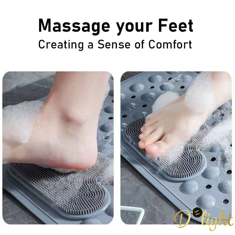 Dlight Anti Slip Bathroom Floor Mat with Suction Massage Bath Mat Shower Safety